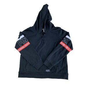 VICTORIA'S SECRET PINK Gray Lace Up Hoodie Sweatshirt Jacket - Size Small